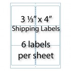 Shipping Labels 3-1/3 x 4" | 6-up