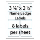 Name Badge Labels 3-3/8" x 2-1/3" | 8-up