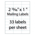 Mailing Labels 2-13/16" x 1" | 33-up