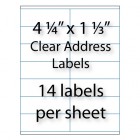 Clear Address Labels 4-1/4" x 1 1/3" | 14-up