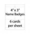 Name Badge Cards - 4" X 3" | 6-up