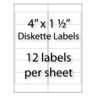 Diskette Labels 4" x 1-1/2" | 12-up