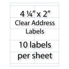 Clear Address Labels 4-1/4" x 2" | 10-up