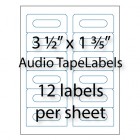 Audio Tape Labels 3-1/2" x 1-3/5" | 12-up